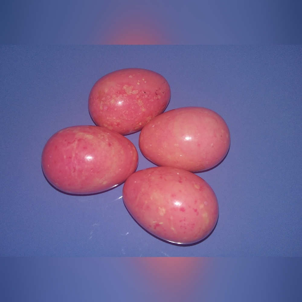 Alabaster Easter Eggs Italy Handmade Coral/Pink